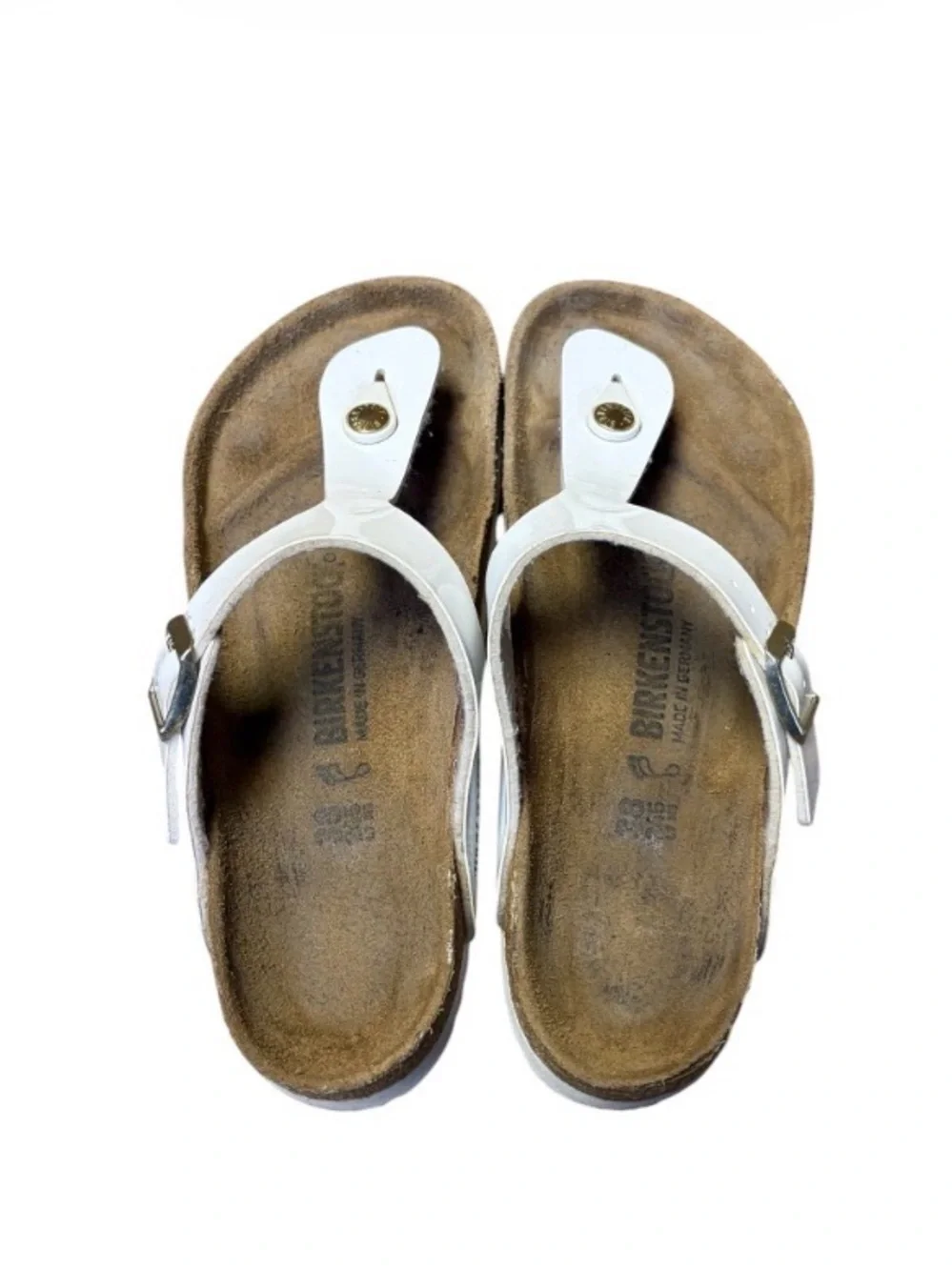 Birkenstock Gizeh Thong Sandal White Patent Leather Women's Size 7 38 - Picture 4 of 11